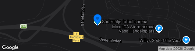 Map showing Södertälje Fotbollsarena