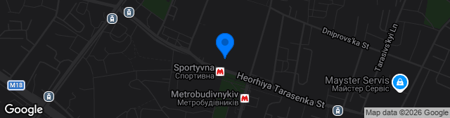Map showing Oblasny SportKomplex Metalist
