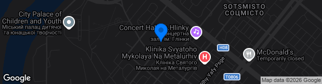 Map showing Slavutych-Arena