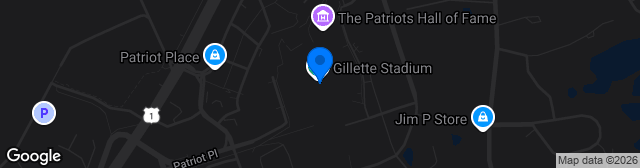 Map showing Gillette Stadium