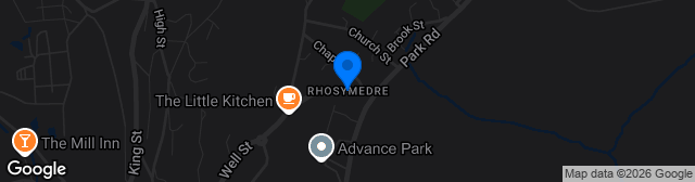 Map showing Rhosymedre Stadium