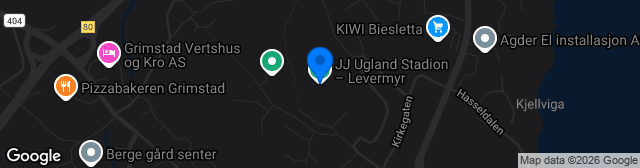 Map showing J.J. Ugland Stadion