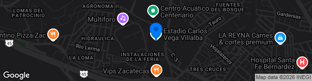 Map showing Estadio Carlos Vega Villalba
