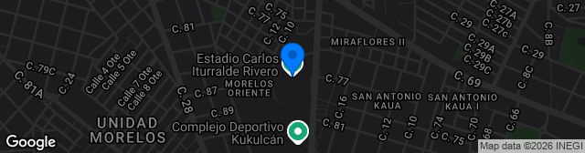 Map showing Estadio Olímpico Carlos Iturralde Rivero
