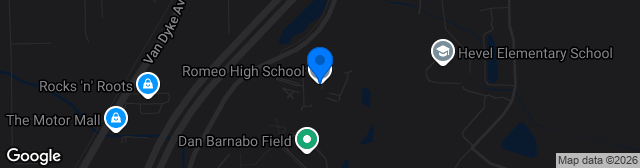 Map showing Romeo High School Stadium
