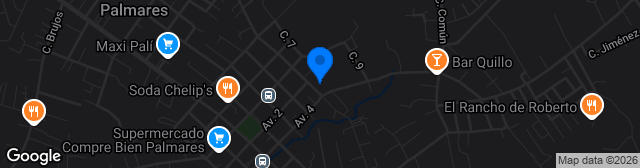 Map showing Estadio Jorge Palmareño Solís