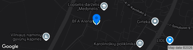 Map showing BFA Maniežas