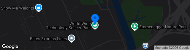 Map showing World Wide Technology Soccer Park