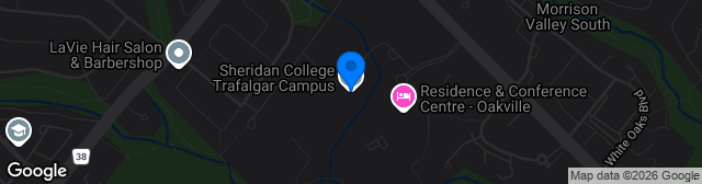 Map showing Oakville Sheridan College Stadium