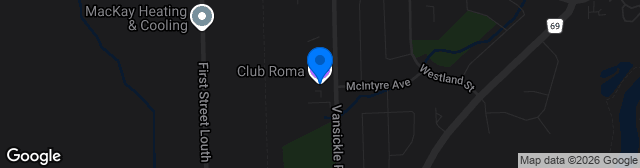 Map showing Club Roma Stadium