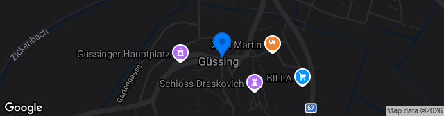 Map showing VULCOLOR-Stadion Güssing
