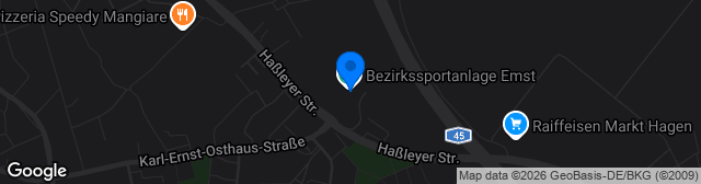 Map showing Kunstrasenplatz Bezirkssportanlage Emst