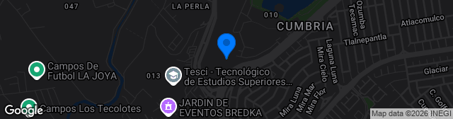 Map showing Estadio Hugo Sánchez Márquez