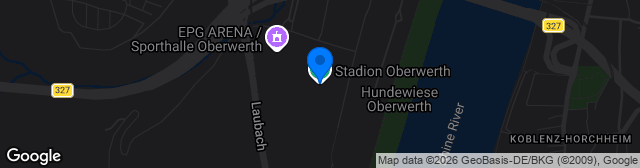 Map showing Stadion Oberwerth