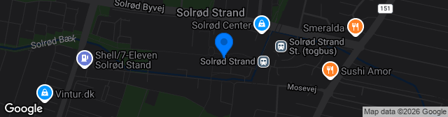 Map showing Solrød Sports Centre