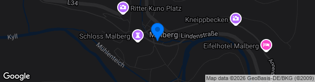 Map showing Kunstrasenplatz Malberg
