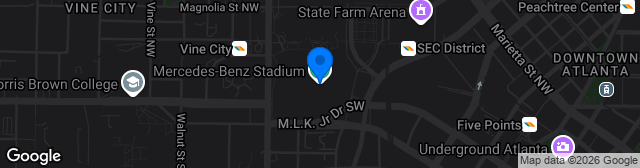 Map showing Mercedes-Benz Stadium