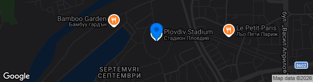 Map showing Plovdiv Stadium