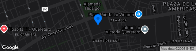 Map showing Nuevo Estadio Olímpico de Querétaro
