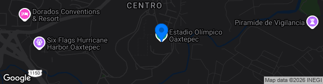 Map showing Estadio Olímpico de Oaxtepec