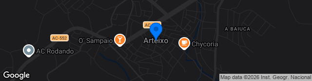 Map showing Estadio Municipal Arteixo