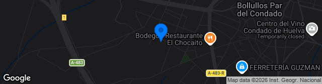 Map showing Estadio Eloy Ávila Cano Bollullos