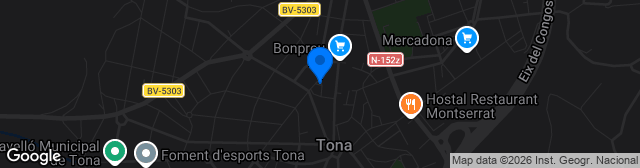 Map showing Estadio Municipal Tona