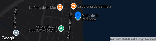 Map showing Campo Municipal de la Patacona