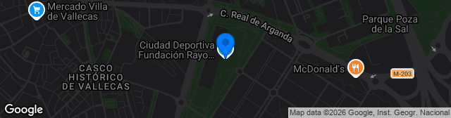 Map showing Ciudad Deportiva Rayo Vallecano Campo 2