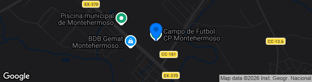 Map showing Campo de Fútbol CP Montehermoso