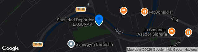 Map showing Estadio Municipal de Lagunak