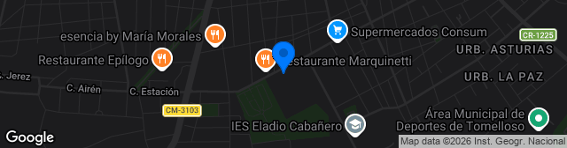 Map showing Estadio Municipal Paco Gálvez