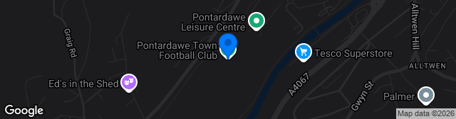 Map showing Parc Ynysderw
