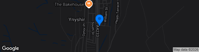 Map showing Ynyshir Oval