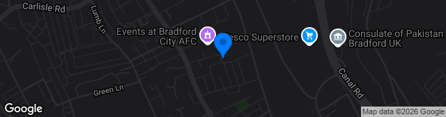 Map showing University of Bradford Stadium