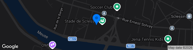 Map showing Stade Maurice Dufrasne