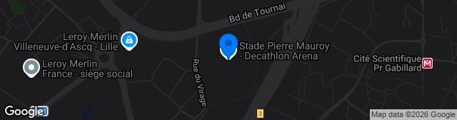 Map showing Decathlon Arena – Stade Pierre-Mauroy