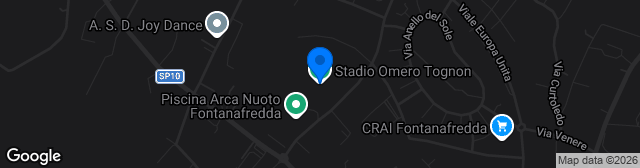 Map showing Stadio Comunale Omero Tognon
