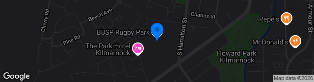 Map showing The BBSP Stadium Rugby Park