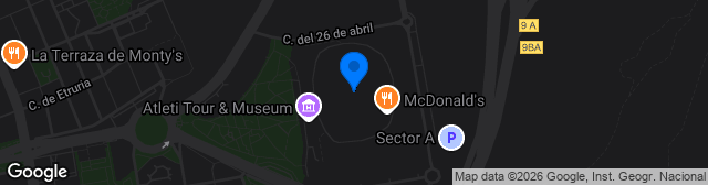 Map showing Estádio Cívitas Metropolitano