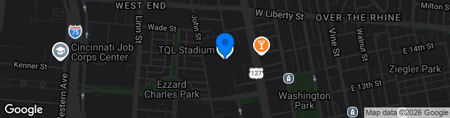 Map showing TQL Stadium