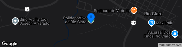 Map showing Estadio Polideportivo de Río Claro