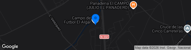 Map showing Estadio Sánchez Luengo