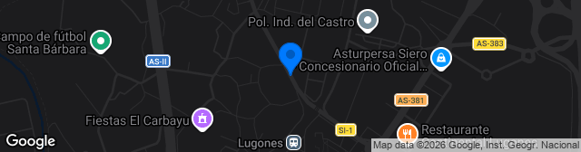 Map showing Estadio Santa Bárbara