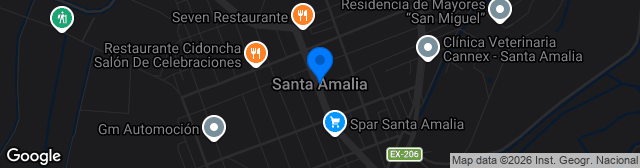 Map showing Estadio Municipal de Santa Amalia