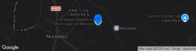 Map showing Estadio Municipal de La Maruca