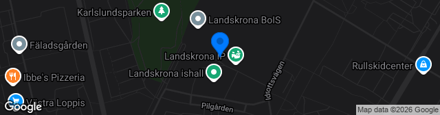 Map showing Landskrona Idrottsplats