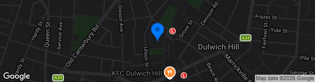 Map showing Arlington Oval