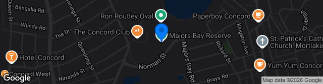 Map showing Majors Bay Reserve