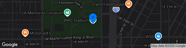 Map showing BMO Stadium